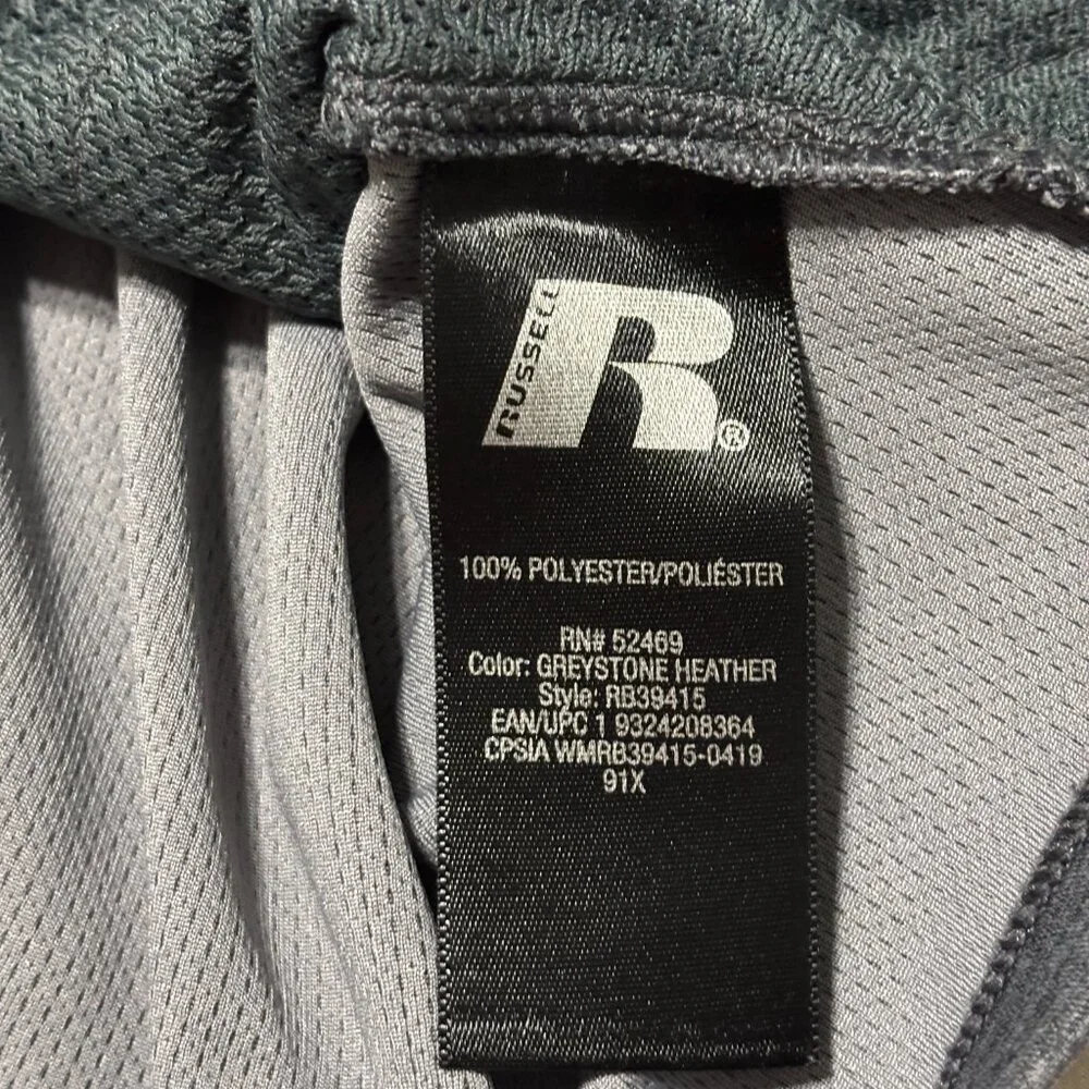 Russell Athletic Youth M‎ 8 1/4 Zip Pullover Gray Neon Yellow Dripower 360 Top